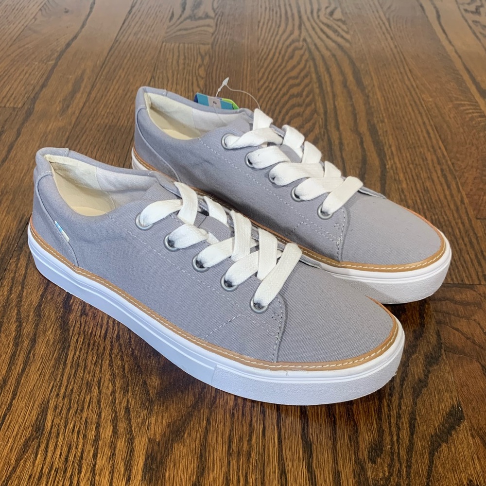 NEW TOMS Women's Alex Grey Canvas Sneaker Sz 7.5